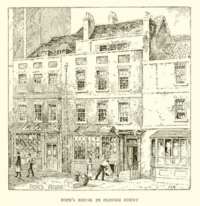 Maison du Pape à Plough Court (gravure) - English School