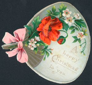 Éventail de coquelicot, Carte de Noël - English School