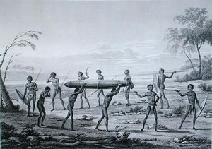 Port Jackson, Nouvelle-Hollande : Cérémonie Funéraire Aborigène, de 