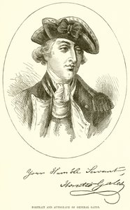 Portrait et autographe du général Gates - English School