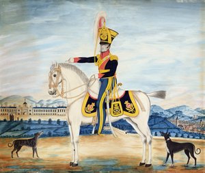 Portrait du capitaine William Manfull en uniforme militaire complet, 1822 - English School