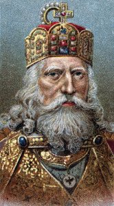 Portrait de Charlemagne (742-814), roi des Francs - Charles le Grand - De la série Leaders of Men - Chromolithographie - École anglaise, 20e siècle. - English School