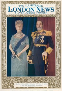 Portrait du roi George V (1865-1936) et de la reine Mary (1867-1953) de The Illustrated London News, 4 mai 1935 - English School