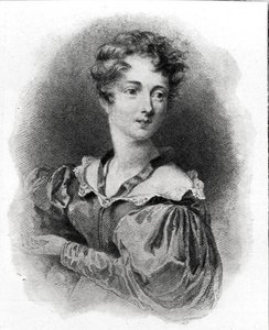 Portrait de Lady Caroline Lamb (née en 1785) (lithographie) (photo n/b)