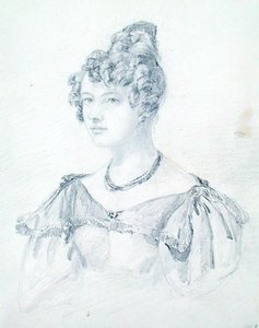 Portrait de M.A.R. par G.B., du carnet de Michael Faraday - English School