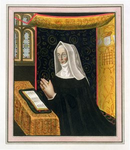Portrait de Margaret Beaufort, comtesse de Richmond et Derby (1443-1509), fondatrice du St. Johns College, Cambridge, de The History of Cambridge, pub. par R. Ackermann, 1815 - English School