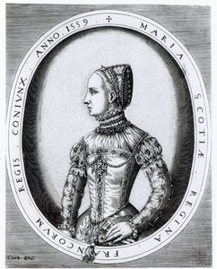 Portrait de Marie Stuart (1542-87) gravé par Hieronymus Cock, 1559 - English School