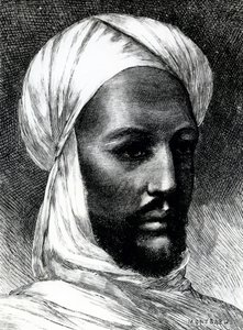 Portrait de Muhammad Ahmad (1844-1885), connu sous le nom de Mahdi, chef des derviches en guerre contre les Britanniques en 1884, guerres coloniales, Soudan - English School