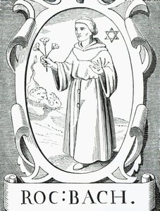 Portrait de Roger Bacon (vers 1220-92), illustration de Science et Littérature au Moyen Âge et à la Renaissance, écrit et gravé par Paul Lacroix, 1878 - English School