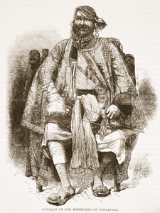 Portrait du Maharajah de Dholepore, illustration de Cassells Illustrated History of England - English School