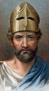 Portrait du général et homme politique grec Périclès (494-429 av. J.-C.) - De la série Leaders of Men - Chromolithographie - École anglaise, 20e siècle.