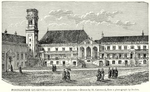 Apprentissage du portugais. - Université de Coimbre (gravure) - English School