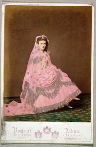 Carte postale avec femme en costume - English School