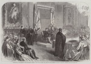 Présentation de la liberté de la compagnie des poissonniers au prince de Galles, M. Towse, le greffier, lisant le procès-verbal de l