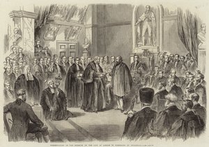 Présentation de la liberté de la ville de Londres à Garibaldi à Guildhall - English School