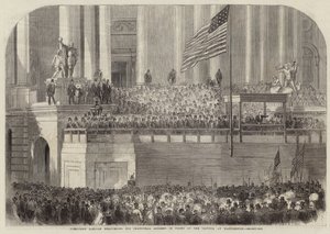 Le président Lincoln prononçant son discours inaugural - English School