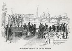 Le prince Albert inspectant le télégraphe galvanique - English School