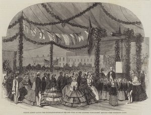 Le Prince Albert posant la première pierre de la nouvelle aile de l