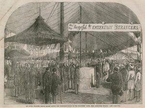 Le prince Albert posant la première pierre de la maison des étrangers - English School