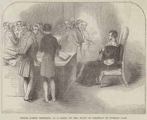 Le prince Albert présidant une cour du duché de Cornouailles mardi dernier - English School
