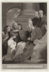Prince Alfred devant le Pape Léon III - English School