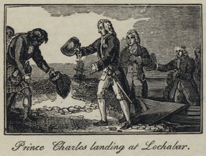Le prince Charles débarquant à Lochabar (gravure)