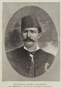Le prince Hassan, frère du Khédive, haut-commissaire du gouvernement égyptien au Soudan (gravure) - English School