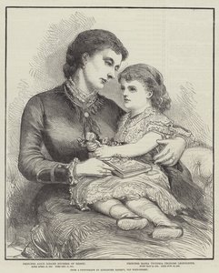 Princesse Alice et sa fille (gravure) - English School