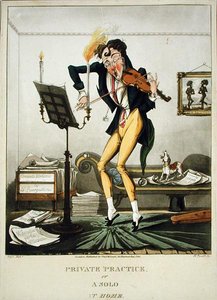 Pratique privée ou Un solo à la maison, gravé par Henry Pyall (1795-1833), publié par Thomas McLean, Londres - English School
