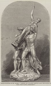 Sculpture primée par M. Adams, "Oreste et Pylade emportant la statue de Diane de Taurica Chersonesus" - English School