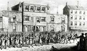 Procession de 1741 à Londres se moquant des francs-maçons, 1843 - English School