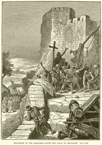 Procession des croisés autour des murs de Jérusalem - English School