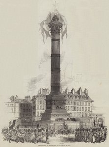 Proclamation de la République, à la colonne de Juillet (gravure)