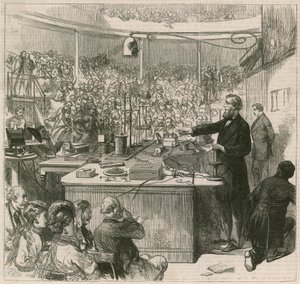 Le professeur Tyndall donnant une conférence à la Royal Institution, 1870 - English School