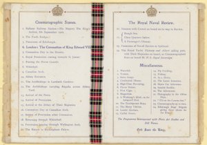 Programme de divertissement cinématographique en présence du roi et de la reine