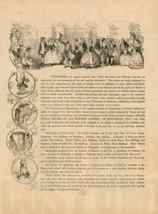 Dépliant promotionnel pour un grand petit-déjeuner public et un concert matinal le 15 juillet 1846