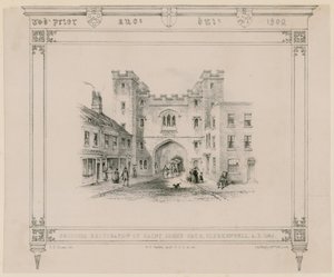 Restauration proposée de la Porte Saint-Jean, Clerkenwell, 1845 - English School