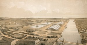 Site proposé pour le Crystal Palace dans Battersea Park - English School