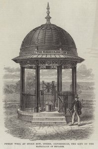 Puits public à Stoke Row, Ipsden, Oxfordshire, don du Maharajah de Bénarès (gravure) - English School