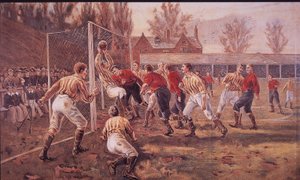 Écoliers jouant au football