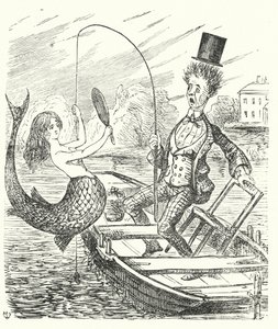 Pêcheur attrapant une sirène - English School
