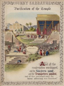 Purification du Temple (gravure en couleur) - English School