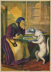 Le Chat Apporte du Poisson (lithographie en couleur) - English School