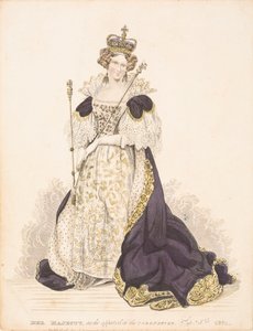 La reine Adélaïde dans ses robes de couronnement - English School