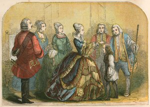 La reine Anne touchant le Dr Johnson, enfant, pour le guérir de la scrofule - English School