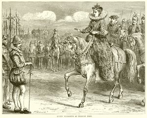 La reine Élisabeth à Tilbury Fort - English School