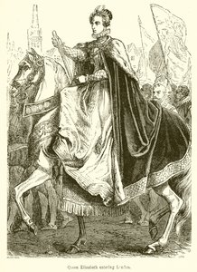 La reine Elizabeth entrant à Londres - English School