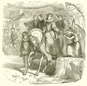 La reine Elizabeth recevant la Bible - English School