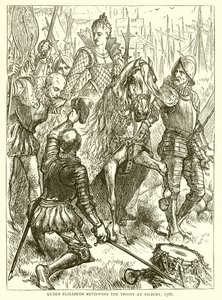 La reine Élisabeth passant en revue les troupes à Tilbury, 1588 - English School