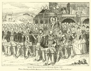 Visite de la Reine Élisabeth à Hunsdon House, 1571 - English School
